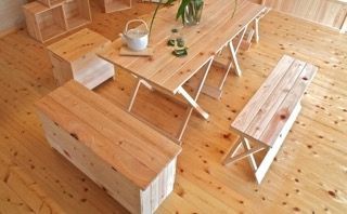 四万十ヒノキの大きなベンチボックス