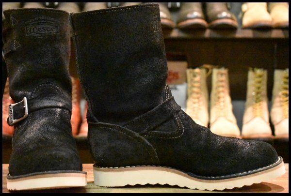 8.5D 08年 WESCO ウエスコ カスタムボス ブラックラフアウト 黒 9インチハイト ビブラム1010シングル ブーツ BOSS HOPESMORE FH349