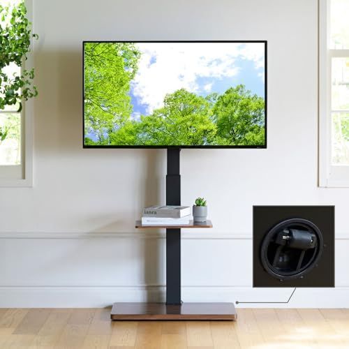 LTS-T65C BR * ブラウン 組立品 幅66×奥行40×高さ126-147cm テレビ台 角度調節 32~65型対応 キャスター付き 棚付き 壁寄せテレビスタンド テレビスタンド 山善 YAMAZEN