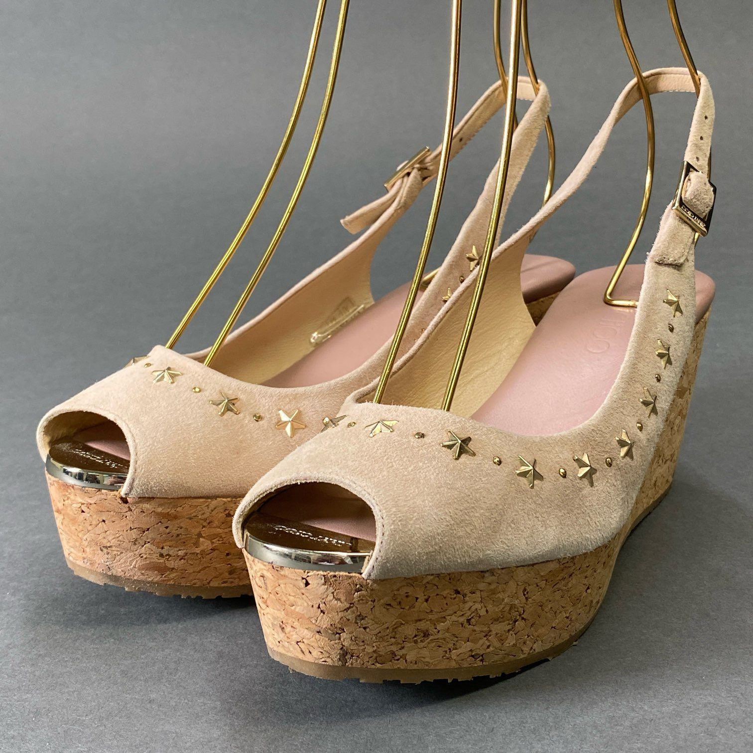 ジミーチュウ　JIMMY CHOO スエードベージュサンダル　 23.5センチ 楽天市場】ジミーチュウ サンダル ウェッジソール クロスベルト