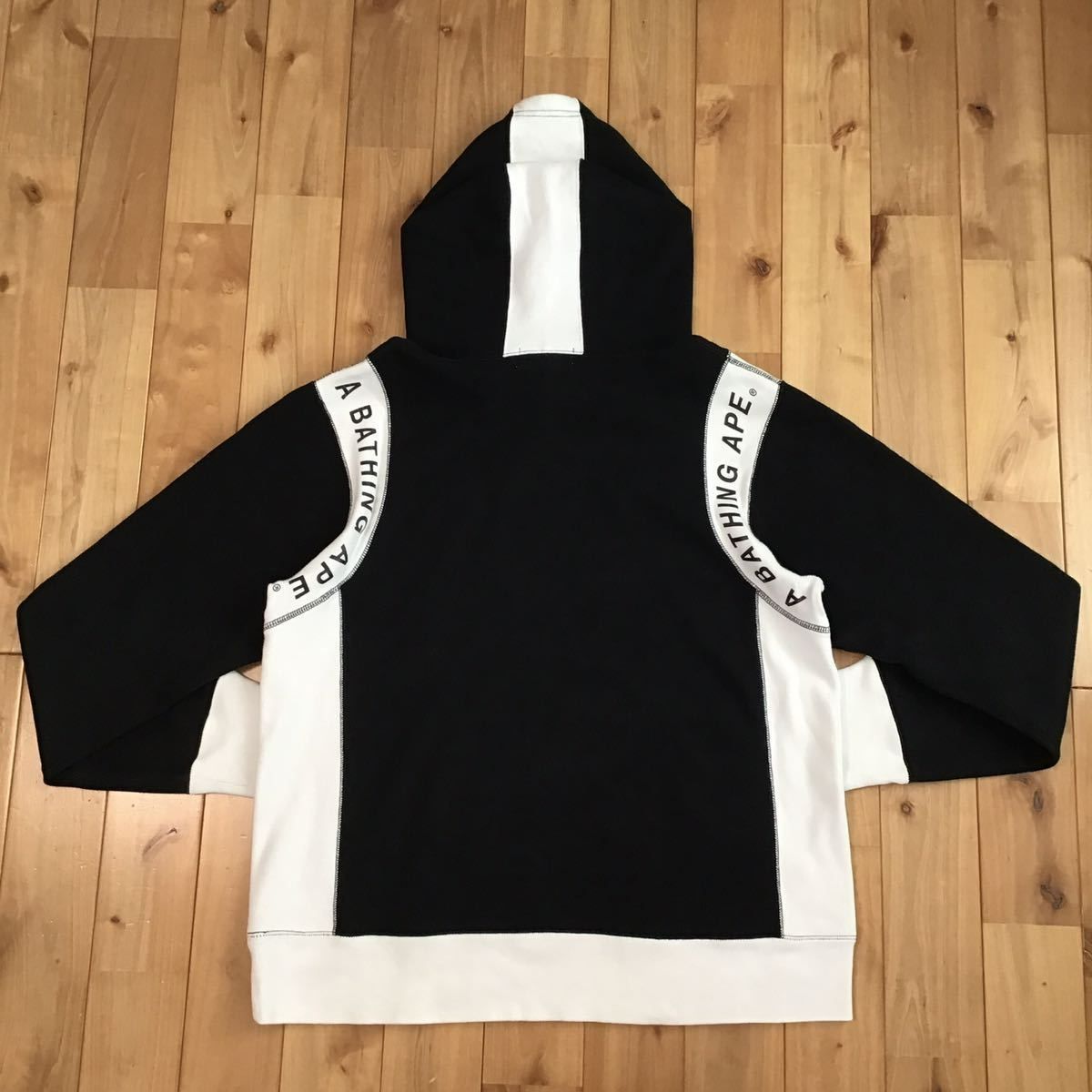 BAPE LOGO プルオーバー パーカー Lサイズ black a bathing ape  