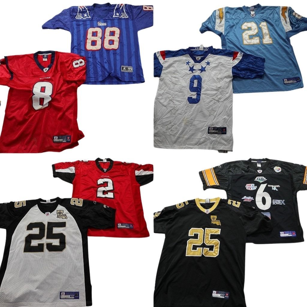 古着卸 NFL ゲームシャツ ユニフォーム 8枚セット メンズ 52 スティーラーズ ペイトリオッツ 古着 NA6143
