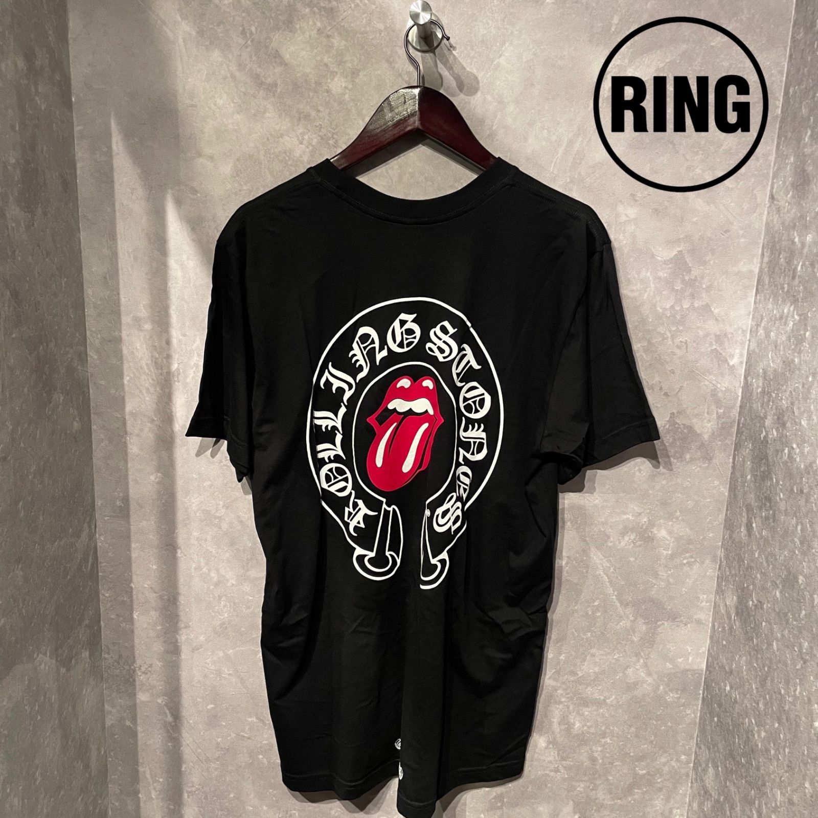 限定コラボ◆希少【Chrome Hearts xThe Rolling Stones】Tシャツ 限定コラボ☆【Chrome Hearts】ローリングストーンズ 黒 Tシャツ