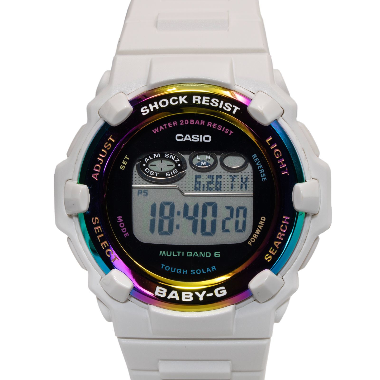 カシオ 腕時計 ソーラー電波 新品同様 レディース ベビージー 白 イルカ ロゴ Baby-G - カシオ 腕時計 ソーラー電波 新品同様 レディース