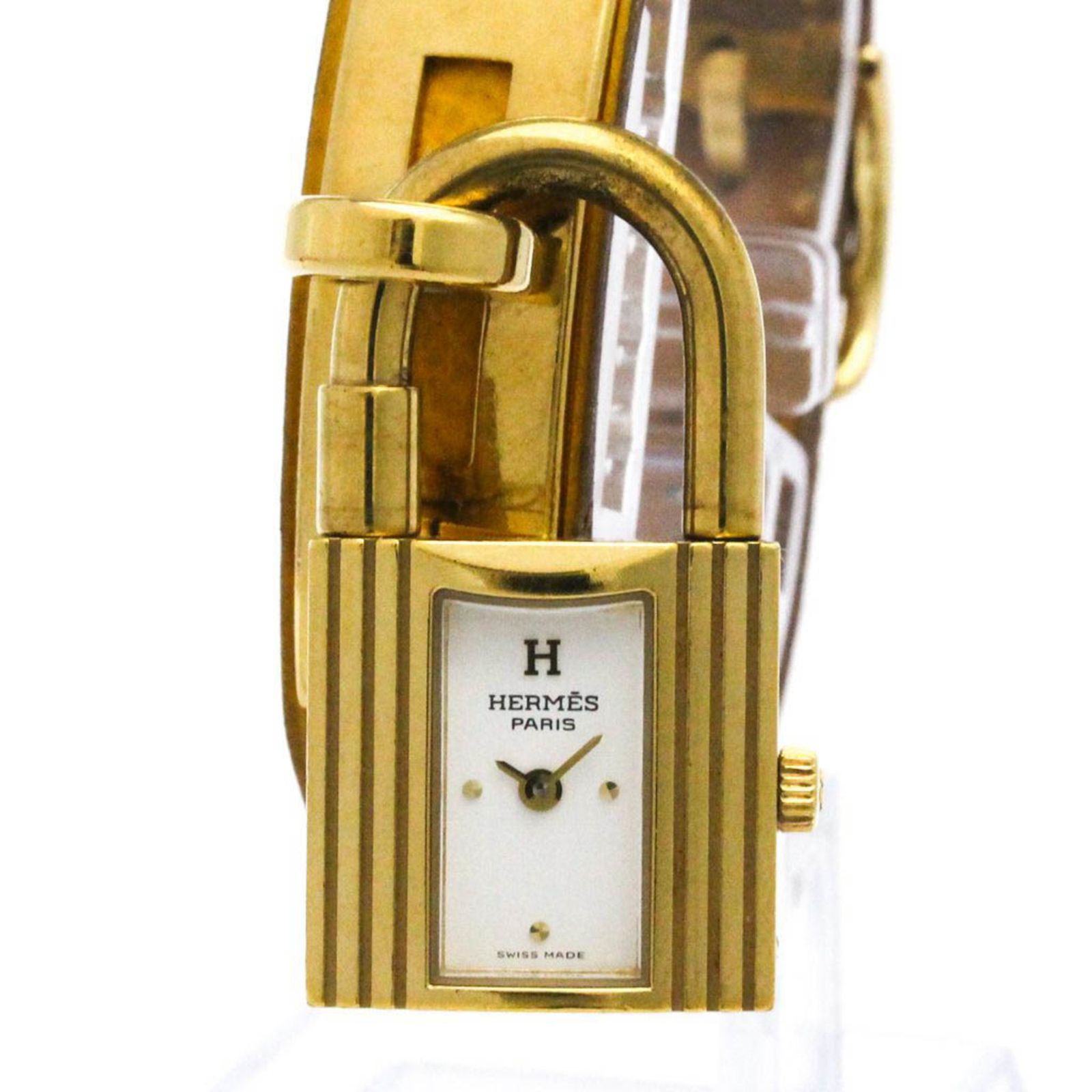 ▲ 美品！　HERMES 腕時計　レディース　ロケ　ゴールド エルメス (HERMES) ケリーウォッチ ゴールドプレート レザー