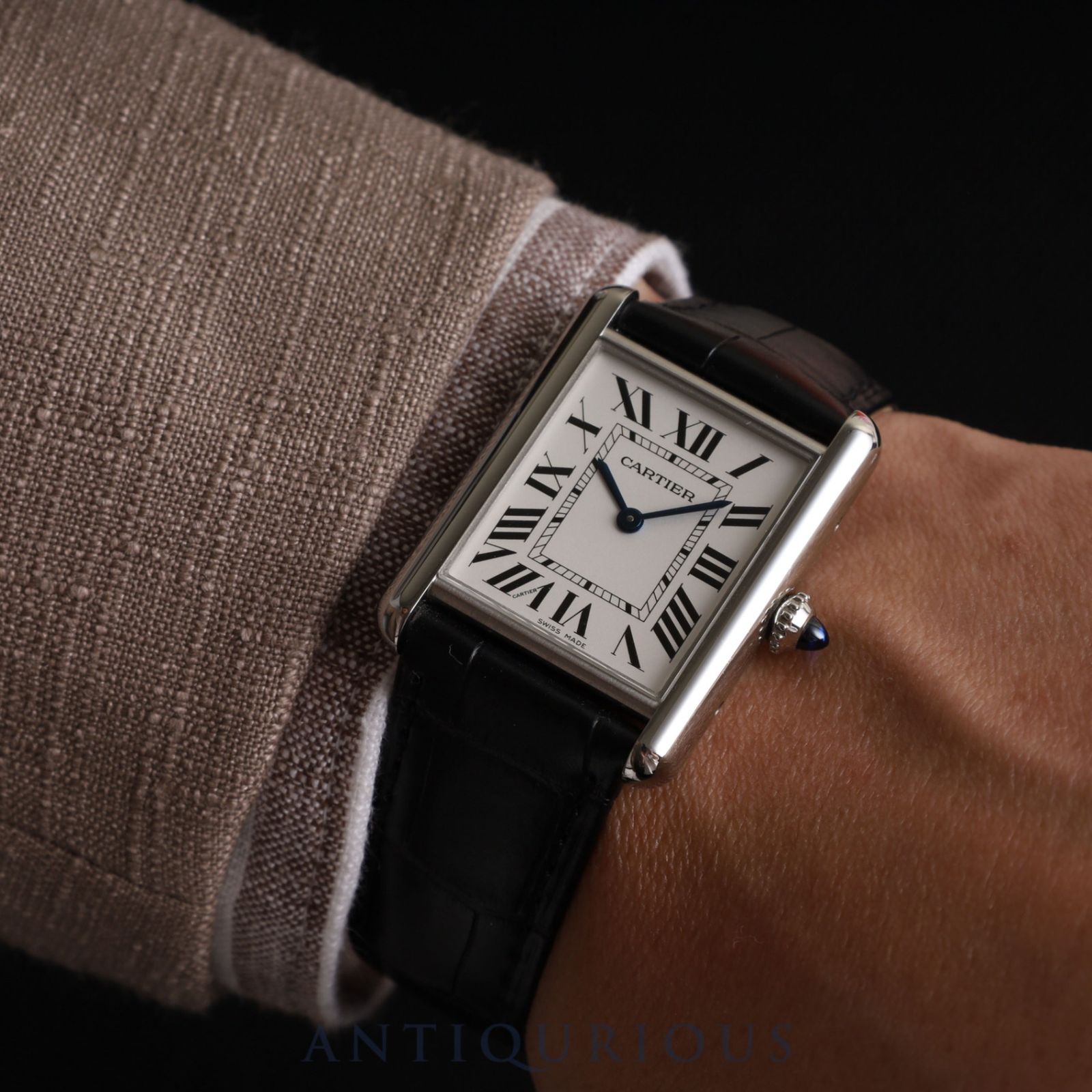 カルティエ タンク マスト LM クオーツ 純正ブレス【革ベルト付属】