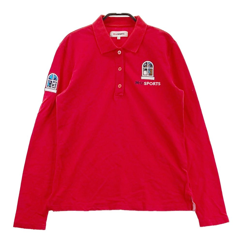 新品未使用】MUスポーツ 長袖ポロシャツ ホワイト ネイビー襟