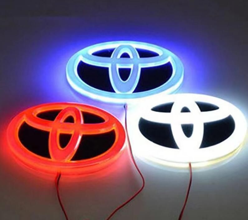 新品！トヨタ Toyota 4D LEDエンブレム 交換式 16cm*11cm/ ブルー/ホワイト/ レッド 3色選択