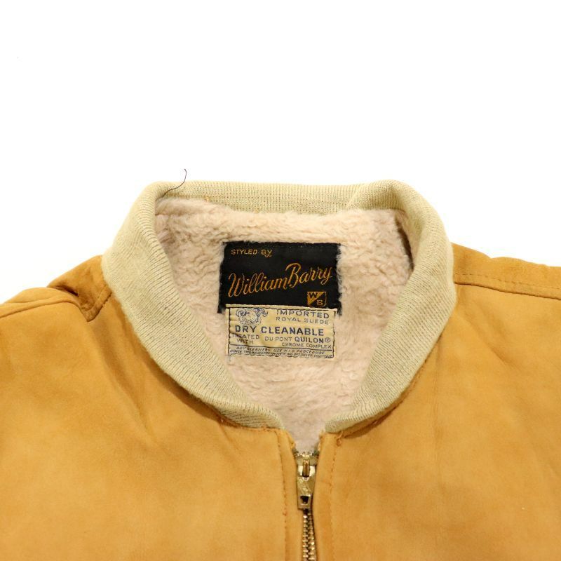 60~70s WILLIAM BARRYスエードJKT(美品) william barry 裏ボア スウェードジャケット 38/レザー