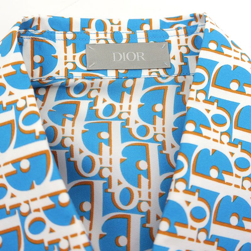 【極美品】Dior シルクシャツ 半袖 38 Mサイズ DIOR HOMME - 【極美品】DIOR Homme シャツ 半袖 オブリーク