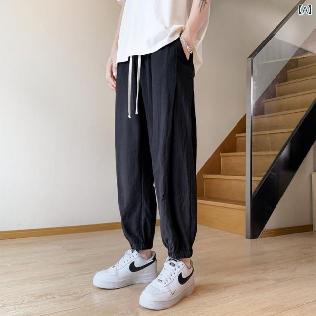 種類20：2XL/B：グレー メンズ ファッション 服 男性用 オシャレ シンプル 大人 かっこいい 大きいサイズ ストリート 紳士服 ニット パンツ 秋冬 クロップド パンツ ズボン スウェット パンツ 