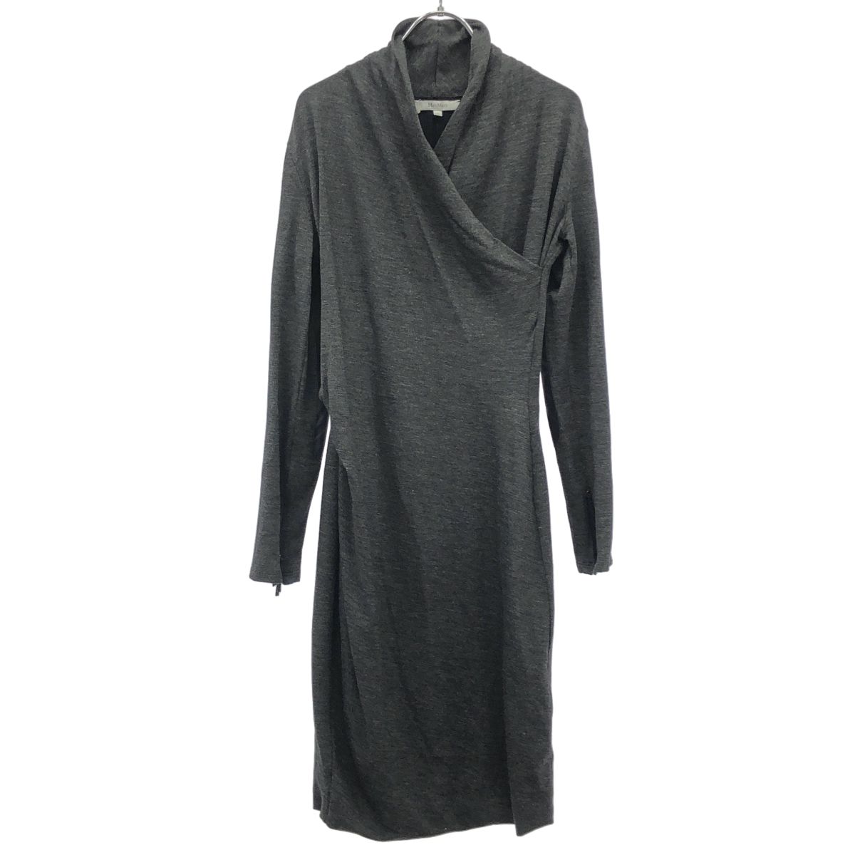 MAXMARA マックスマーラ ドレープ カシュクールワンピース ４２ 極美品‼️【マックスマーラ】42カシュクールワンピース巻き