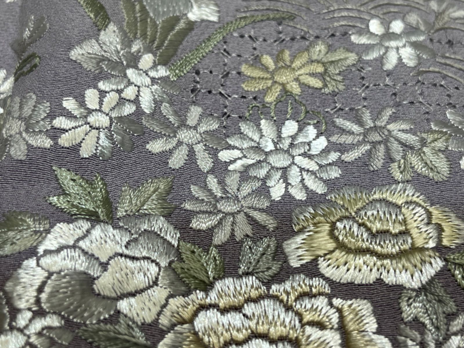 豪華絢爛綺麗美品身丈163cm裄丈67cm薄紫⭐️ボカシ刺繍⭐️正絹訪問着袷広衿 豪華絢爛綺麗美品身丈163cm裄丈67cm薄紫⭐️ボカシ刺繍⭐️正絹