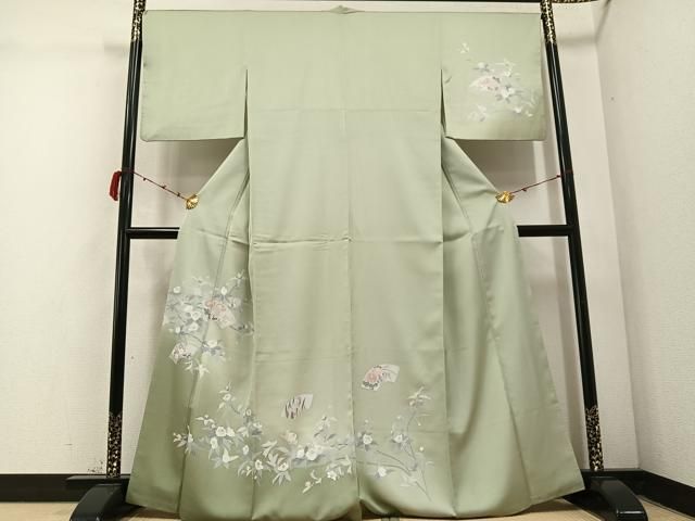 平和屋着物●訪問着 友禅 地紙枝花文 暈し染め 正絹 AABC8029ph