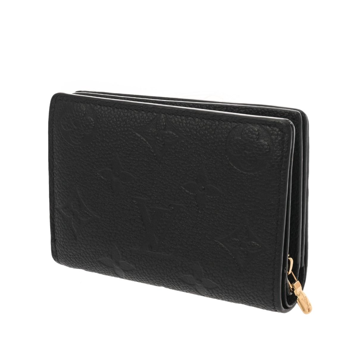 ルイヴィトン モノグラムアンプラント ポルトフォイユ ク ノワール M80151 レディース レザー 二つ折り財布