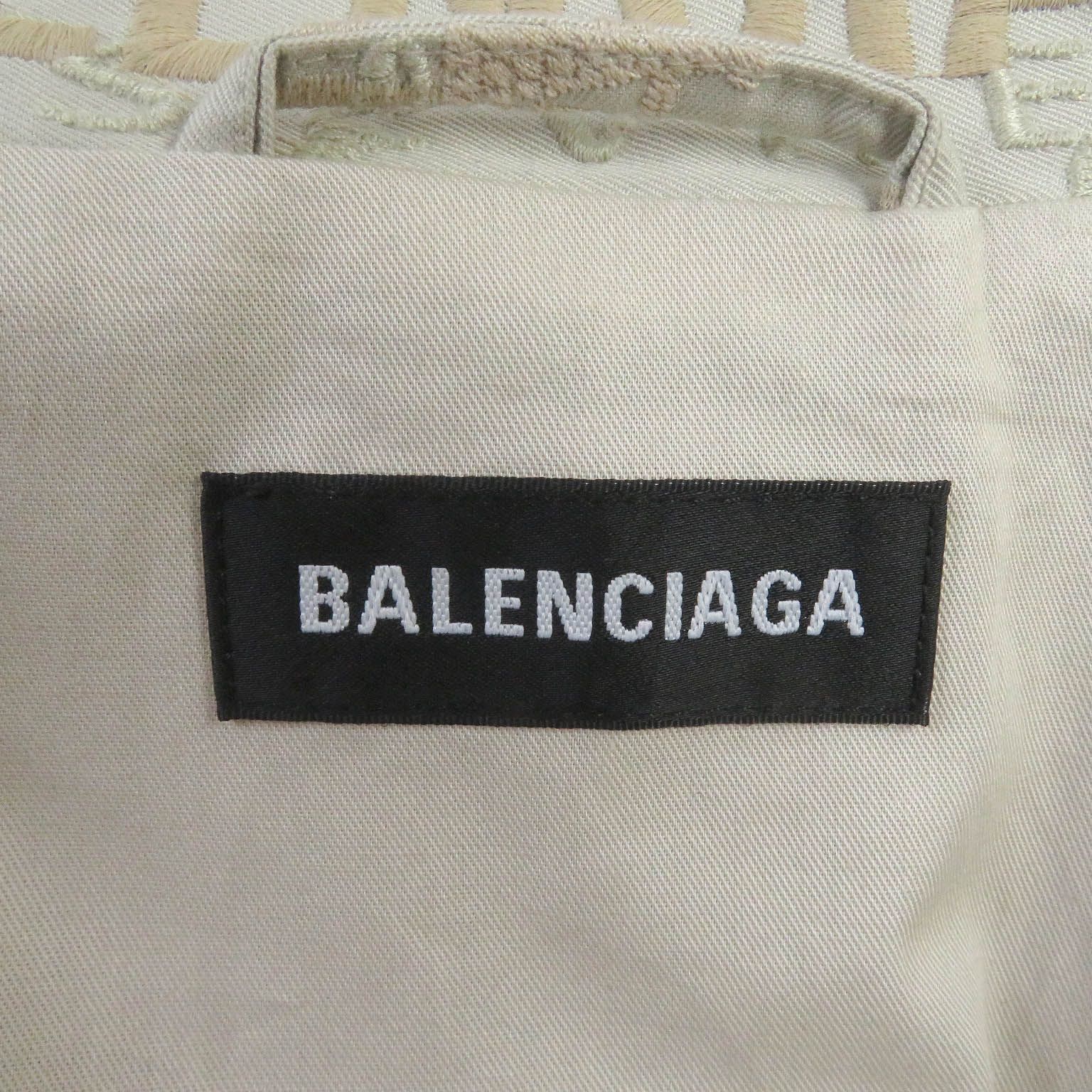 極美品□BALENCIAGA バレンシアガ 571521 コットン ロゴエンブロイダリー フライフロント チェスターコート ベージュ 46 フランス製  正規品 メンズ - メルカリ