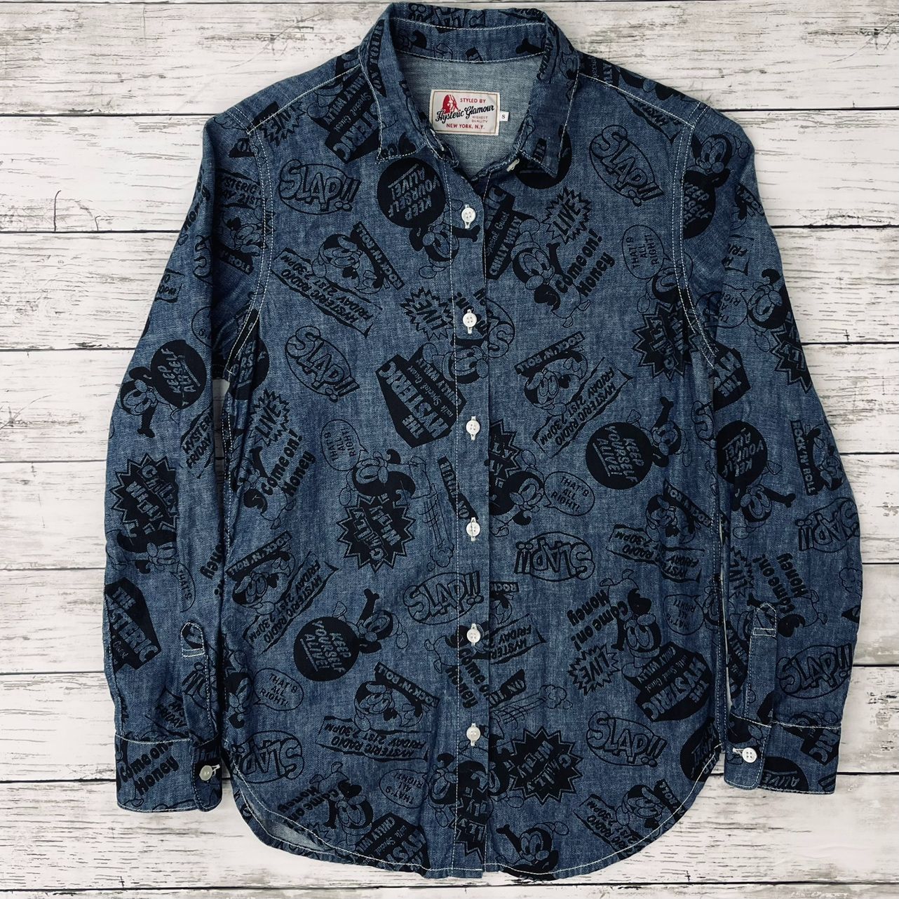 HYSTERIC GLAMOUR×Chilly Willy デニムシャツ 長袖 ヒステリックグラマー チリー・ウィリー長袖シャツ HYS デニム