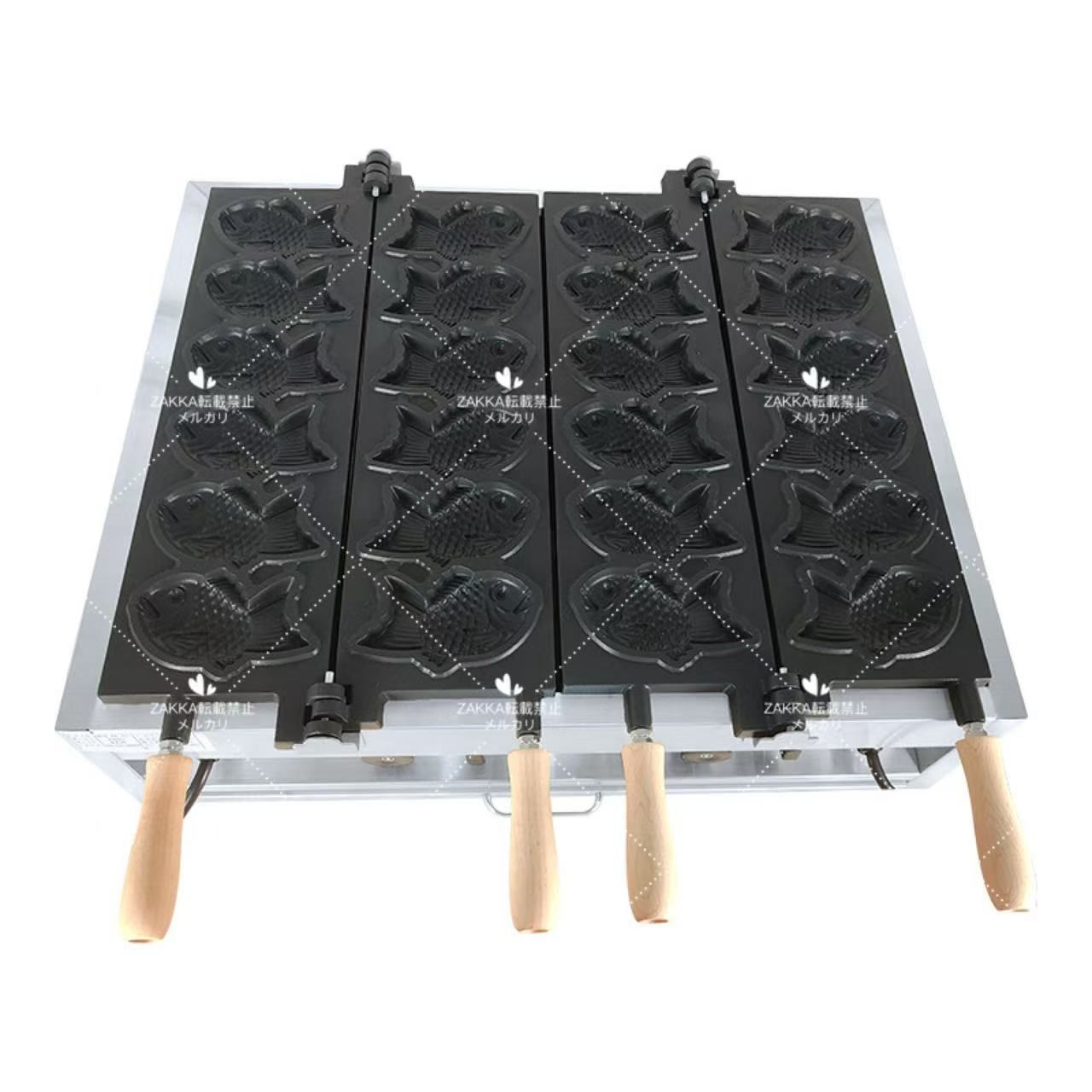 送料無料 電気 たい焼き器 6匹×2連 12匹焼ける 業務用 家庭用 １0０V 鯛焼き器