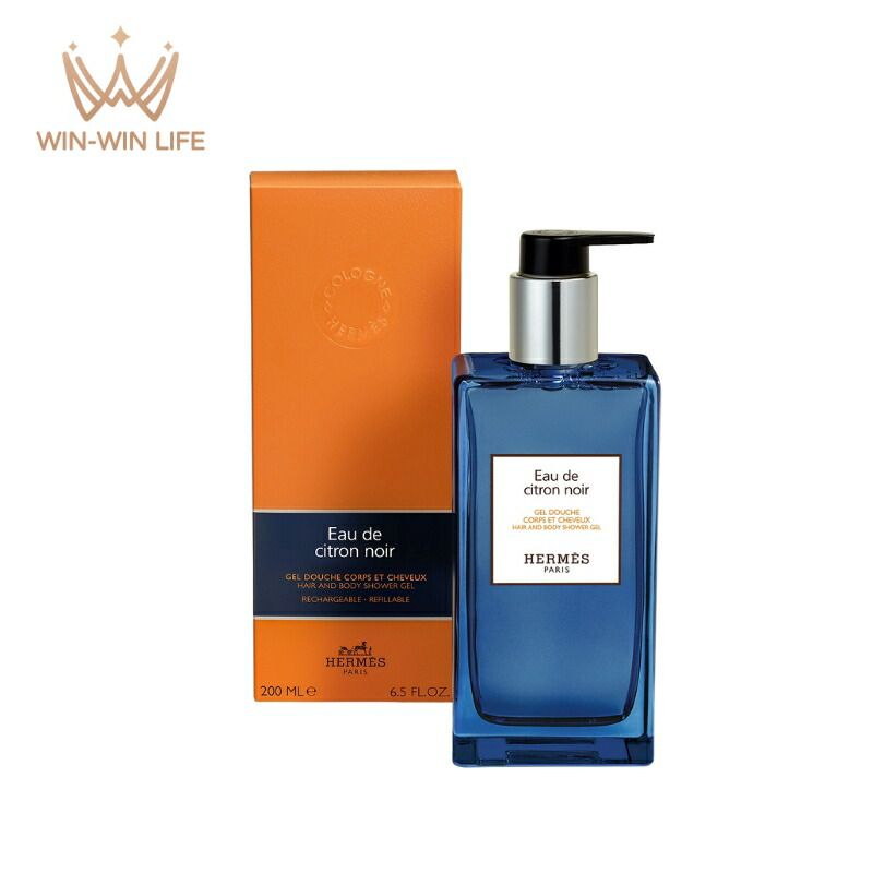 エルメス HERMES ヘア＆ボディ シャワージェル オー ドゥ シトロン ノワール 200ml 髪・ボディ用洗浄料 シャンプー ボディーソープ 髪と体に使える なめらかな肌 輝く髪 いい匂い 香り 香るシャンプー フレグランスボディソープ 男女兼用 メンズ