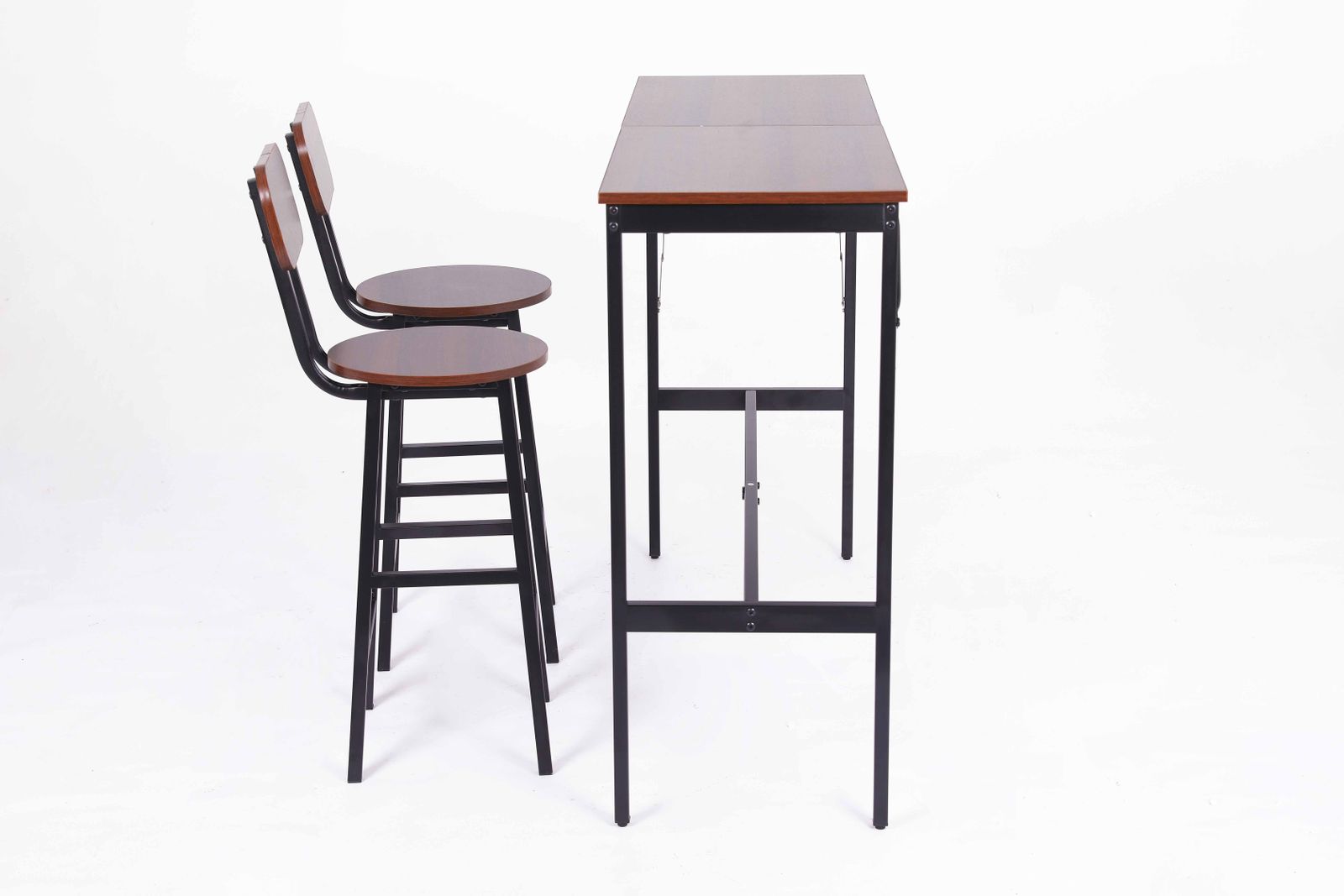 ブラウン】新発売 カウンターテーブル スツール 3点セット ハイ