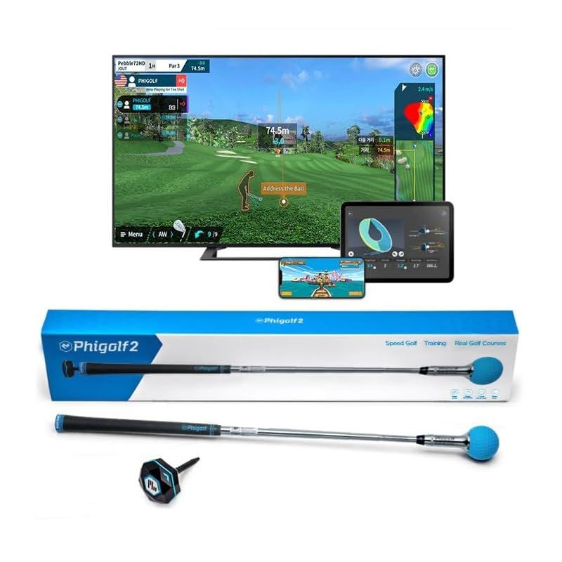【新品】 Phigolf (ファイゴルフ)【2024 日本公式】家庭用ゴルフシュミレーター ゴルフ練習， スイング分析 (Phigolf2 / 38，000個のコース) 1