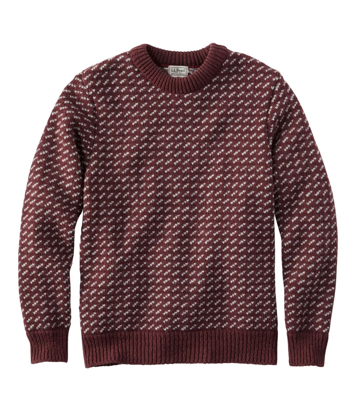 Size:S_Color:Currant/Gray Heather [エルエルビーン] メンズ ヘリテージ・セーター、ノルウェージャン クルーネック 米国フィット・レギュラー S Currant/Gray Heather ブラウン １０００１９１８６３