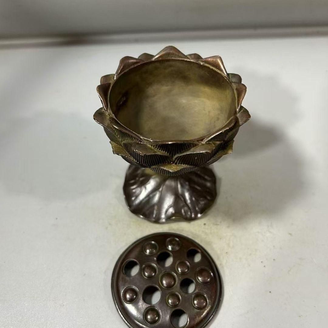 銅細工 蓮華香炉 宝蓮灯盤香炉 香道具 装飾品 工芸品 美術品 銅細工 蓮華香炉 宝蓮灯盤香炉 香道具 装飾品 工芸品 美術品