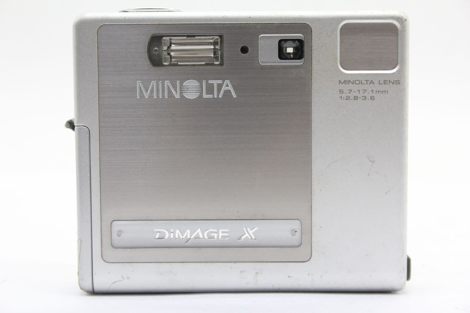 MINOLTA DiMAGE X コンパクトデジタルカメラ　♪動作品 ミノルタ、厚さ20mmの光学3倍ズームデジカメ「DiMAGE X」