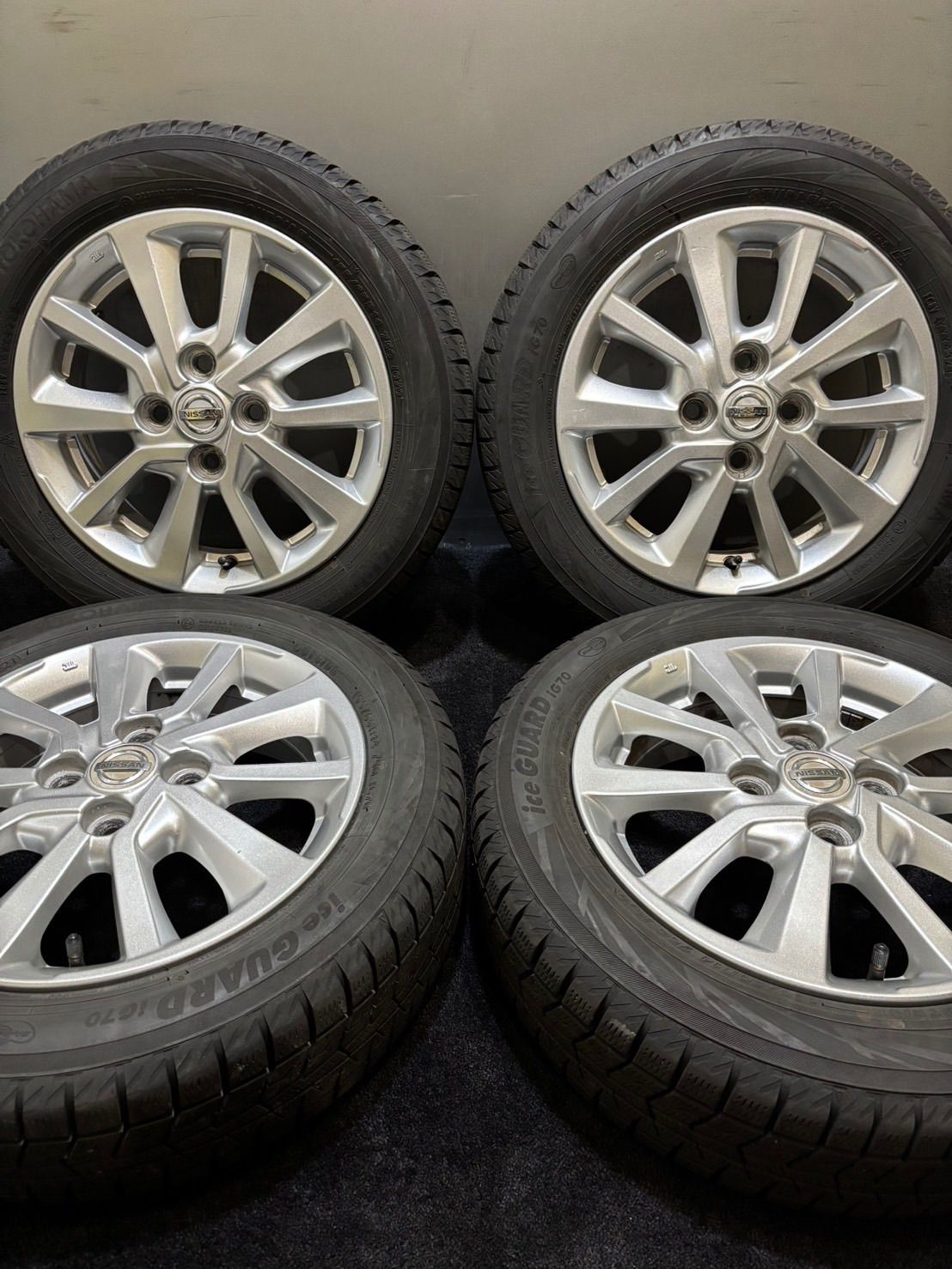 ☆155/65R14 YOKOHAMA/ice GUARD iG70 21年製 日産 デイズ 純正 14インチ 4.5J +46 100 4H  スタッドレス 4本 (南1-H711) - メルカリ