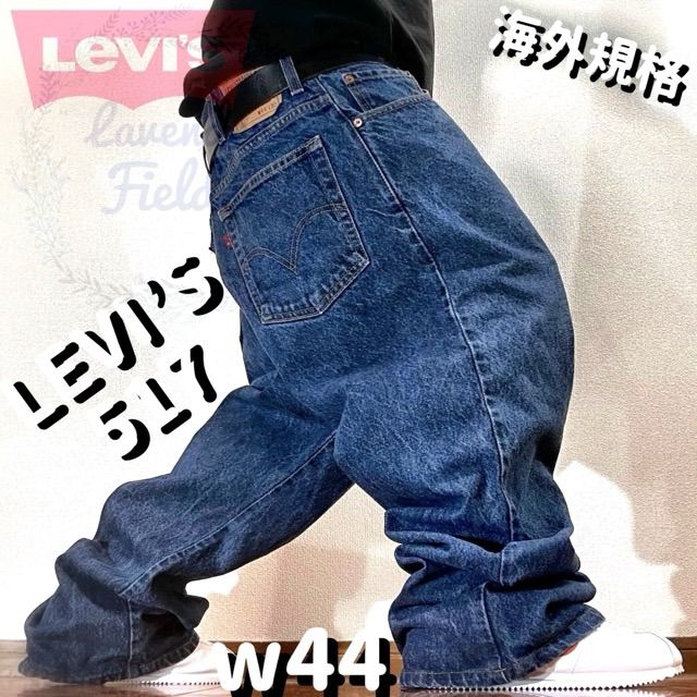 リーバイス517LEVI'Sフレアデニムパンツw44大きいサイズバギーパッチロゴ極太ブーツカット紺インディゴ.古着 - メルカリ