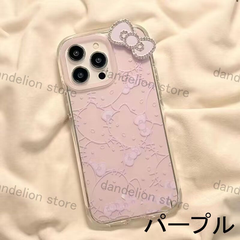 高品質 スマホケース キティーちゃん リボン付き DIY iPhone対応 ルームウェア・パジャマ