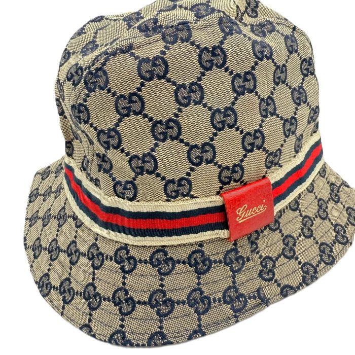 Gucci バケットハット ベージュ GGロゴ グッチ GUCCI バケットハット 帽子 GGロゴ キャンバス ライン