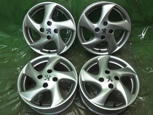 【中古】プジョー 純正 15インチ アルミホイール 4本