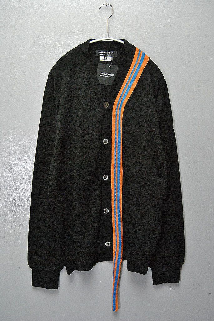 COMME des GARCONS HOMME DEUX ニットラインカーディガン コムデギャルソン オム ドゥ 25年発売 ブラック L