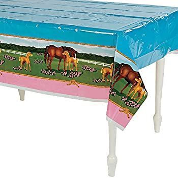 Horse Mare and Foal Plastic Table Cover - 140cm x 270cm