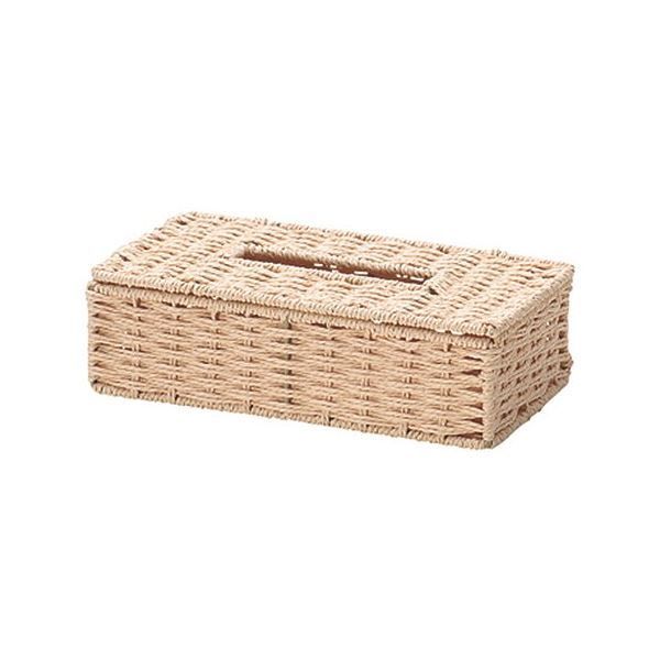 まとめ ペーパー製 ティッシュケース|収納ケース ベージュ 幅26×奥行13.5×高さ7cm ×40個セット