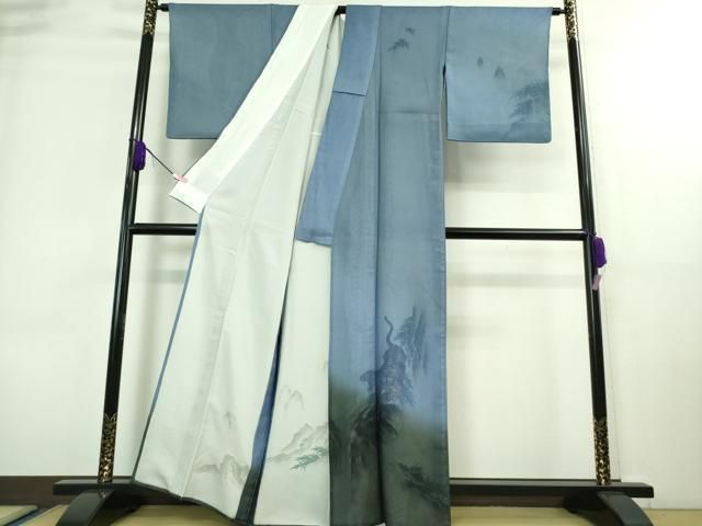 平和屋本店□極上 訪問着 無双 紗袷 紗×絽 手描き 螺鈿箔