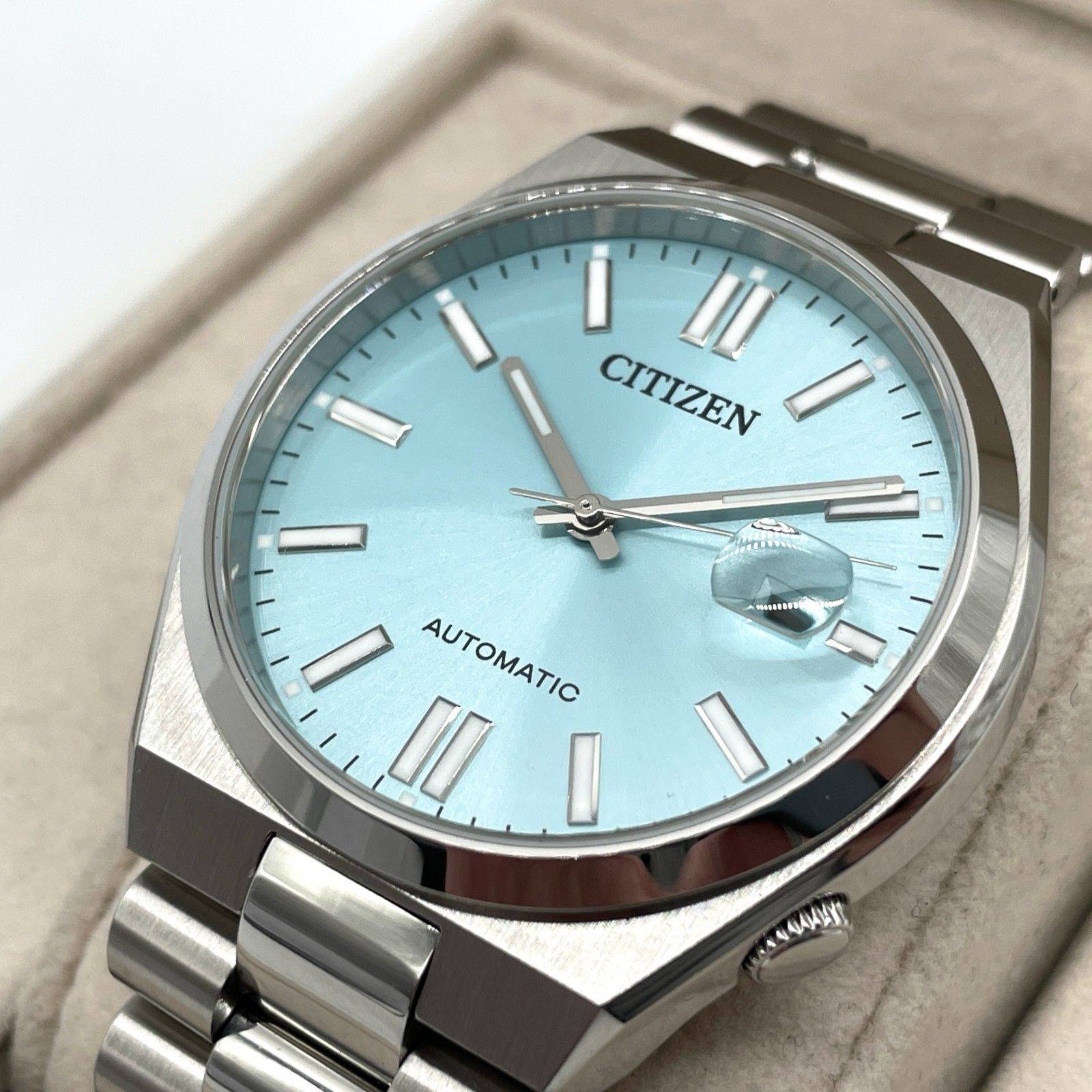 稼動】 希少 CITIZEN コレクション 腕時計 ブルー文字盤 デイト