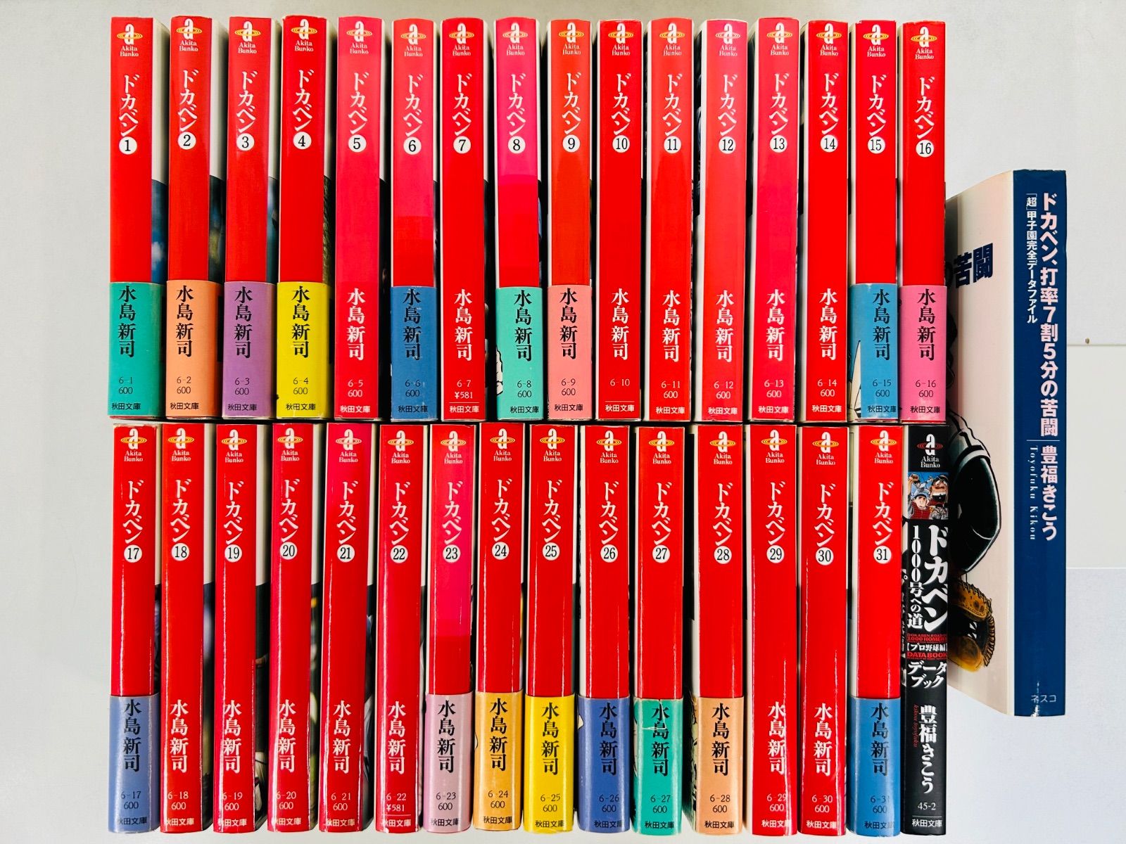 漫画コミック文庫 ドカベン1-31巻＋データ本2冊 全巻完結セット 水島新司 秋田文庫④