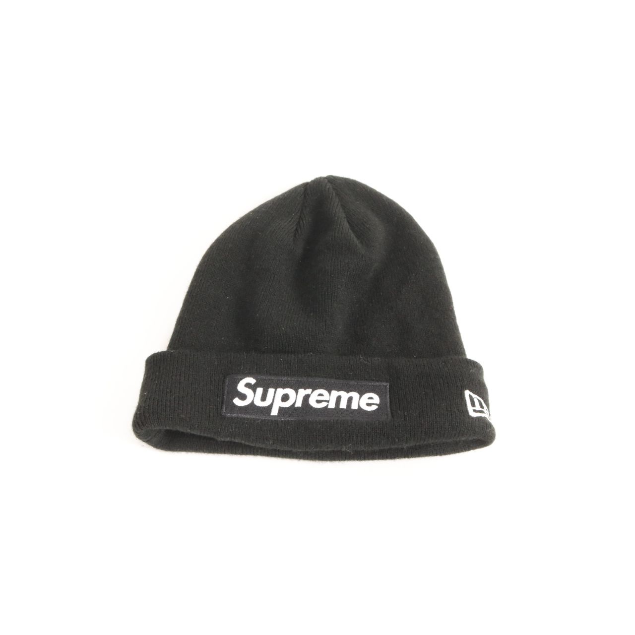 SUPREME(シュプリーム) NEWERA(ニューエラ) ボックスロゴ ニット帽 黒