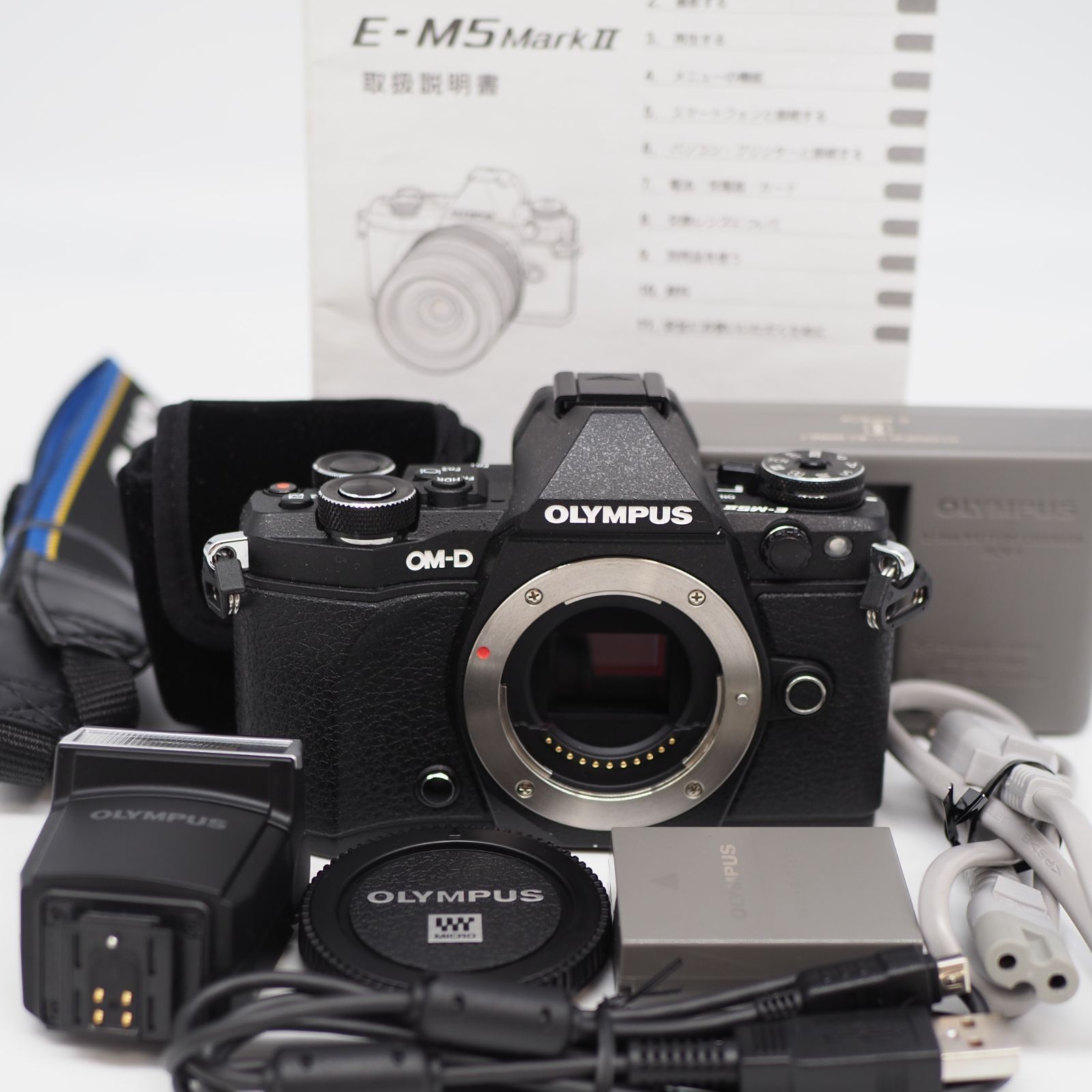 □1665ショット□ OLYMPUS OM-D E-M5 MarkII ボディ ブラック □ほぼ 