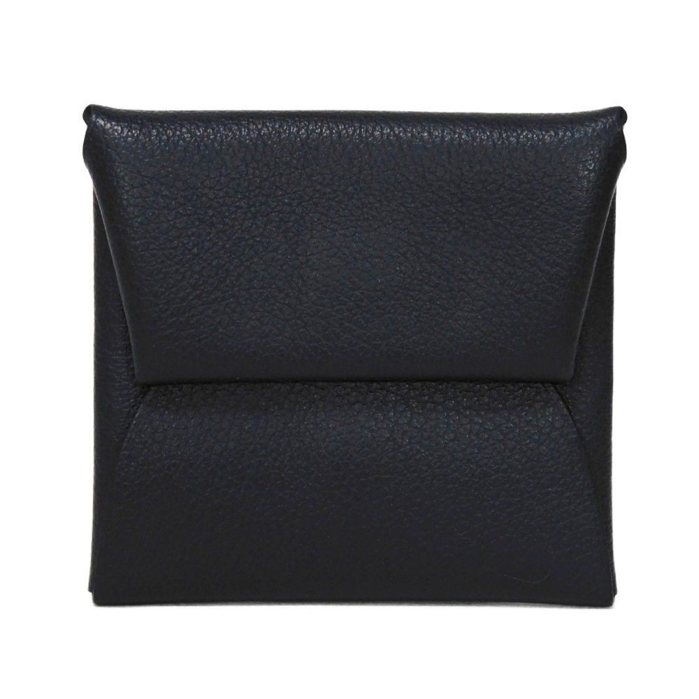 HERMES エルメス バスティア エヴァー ブラック ダークネイビー 濃紺 スナップボタン 小銭入れ 財布 エバー キャバン コインケース