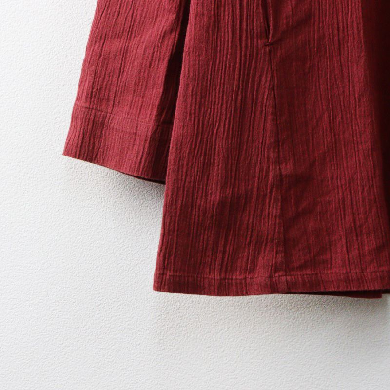 ソウソウ SOU・SOU 坂尾織物高島縮綿100%ゆったりワイド身幅 手書き風プリント貫頭衣プルオーバー♪made in Japan ソウソウ 風靡 GIBAO 七分袖 シャツ 日本製 坂尾織物 高島縮 M 黒系