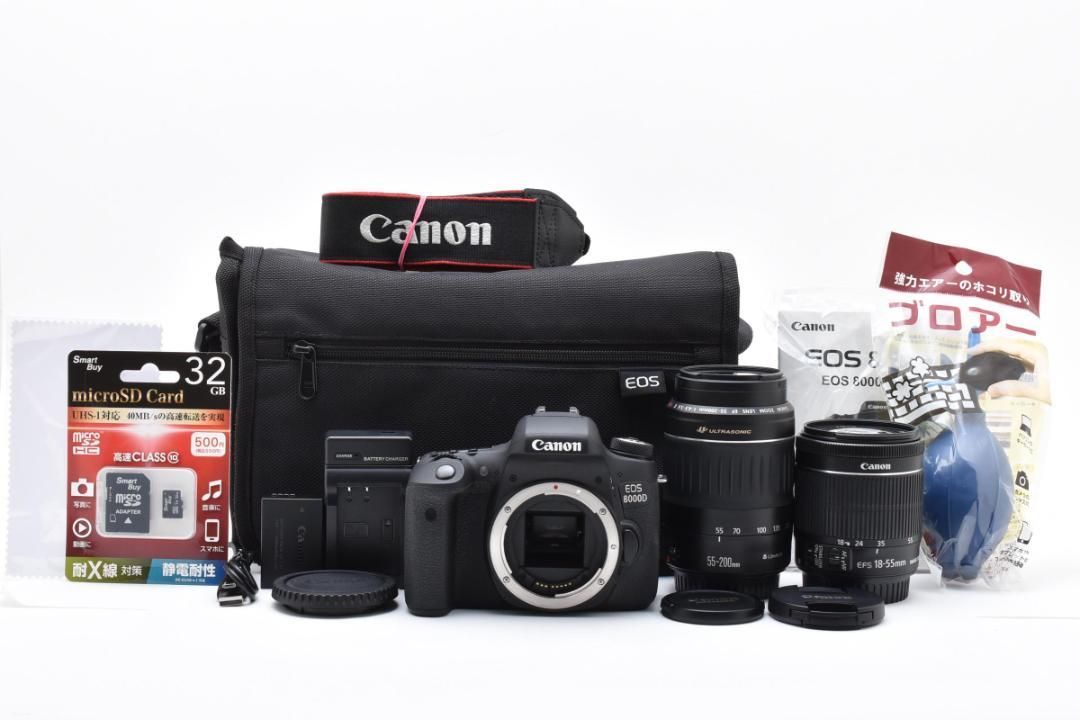 ❁ほぼ ❁ 入学式 運動会に❁ な状態のカメラセットをお探しの方に❁Canon EOS 8000D 望遠ダブルレンズセット