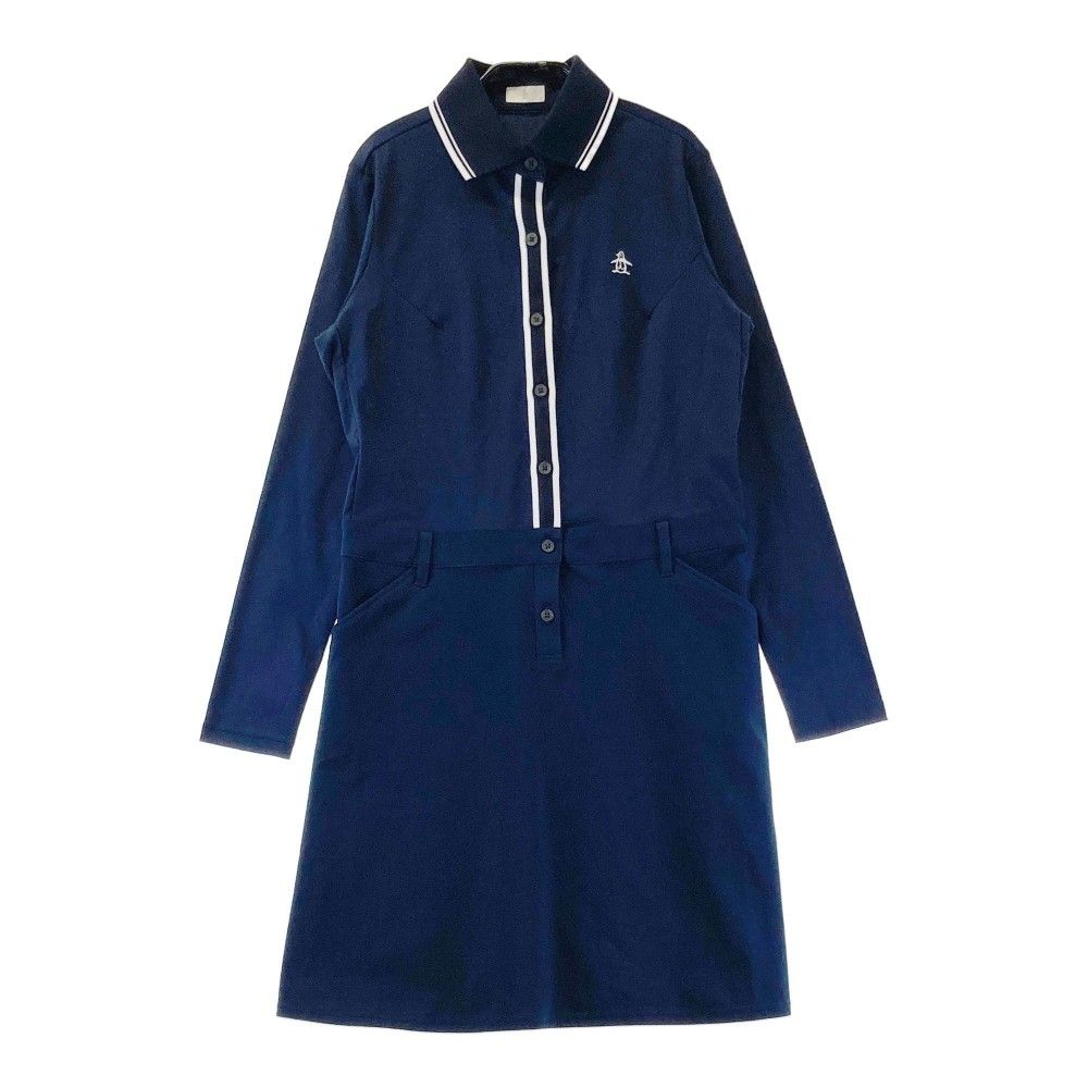 サイズ：M MUNSING WEAR マンシングウェア 長袖ワンピース ネイビー系