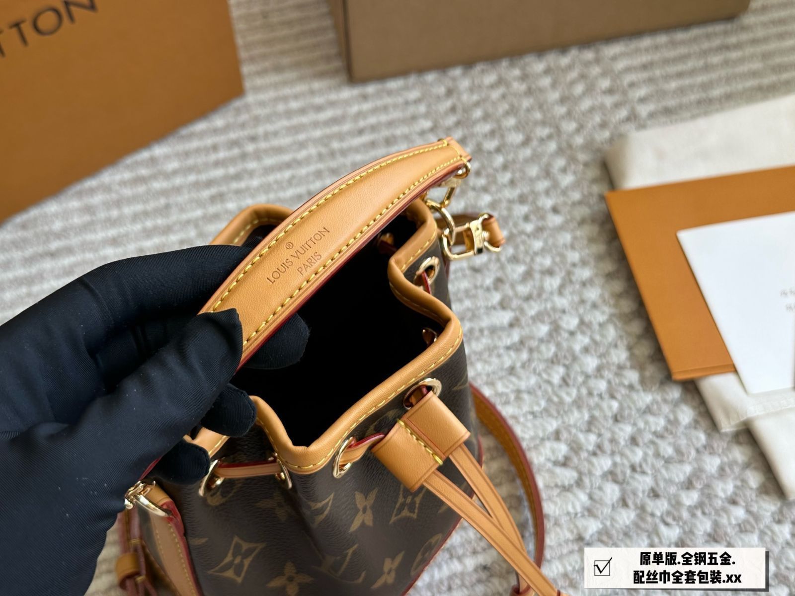 残少! Louis Vuitton ルイヴィトン NANO LOCKME バケット バッグ Louis Vuitton Nano Lockme Bucket Calf Leather Bag