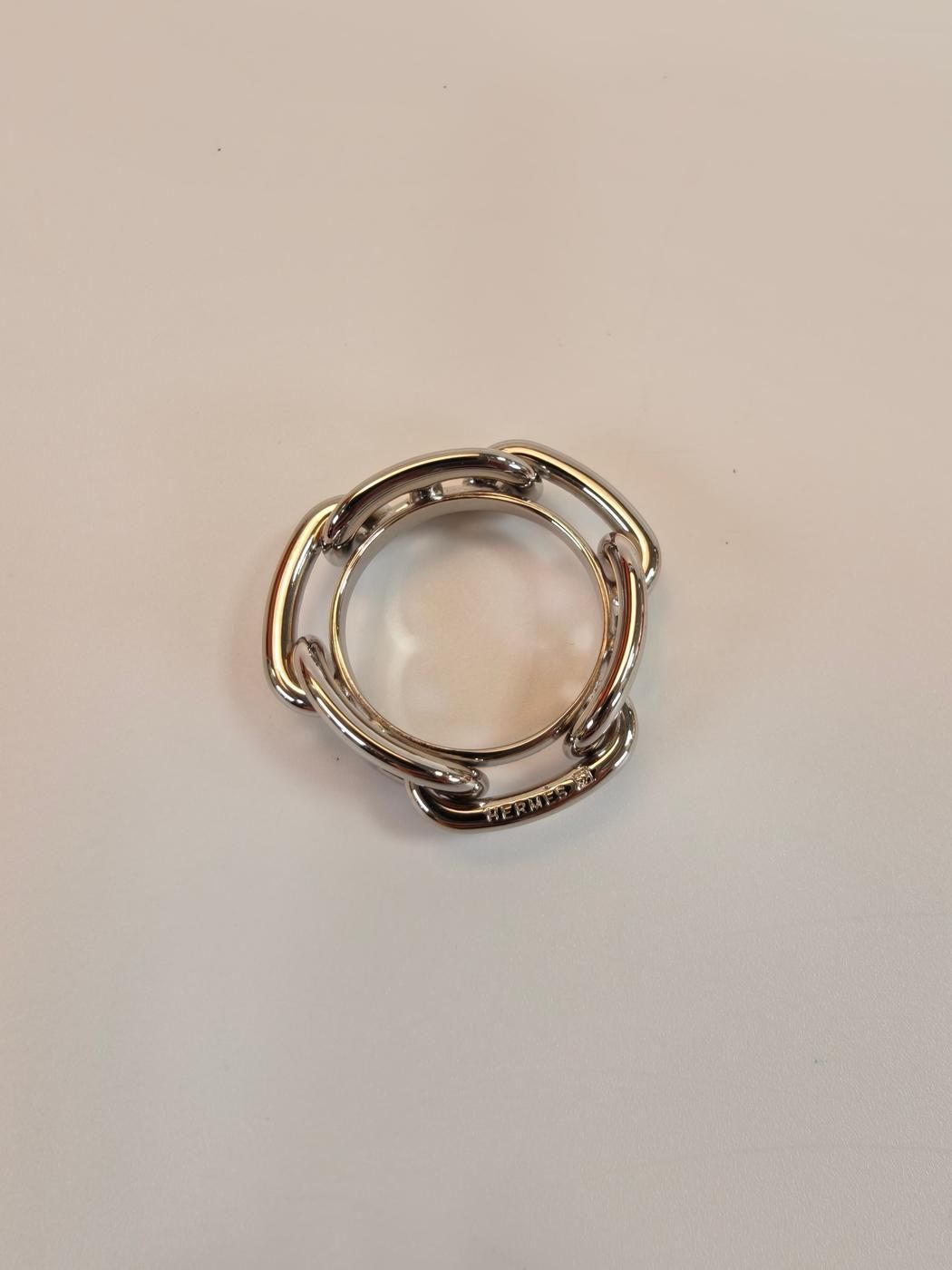 超美品　エルメス　HERMES シェーヌダルク　スカーフリング　シルバー　銀 エルメス シェーヌダンクルスカーフリング シルバー HERMES エルメス