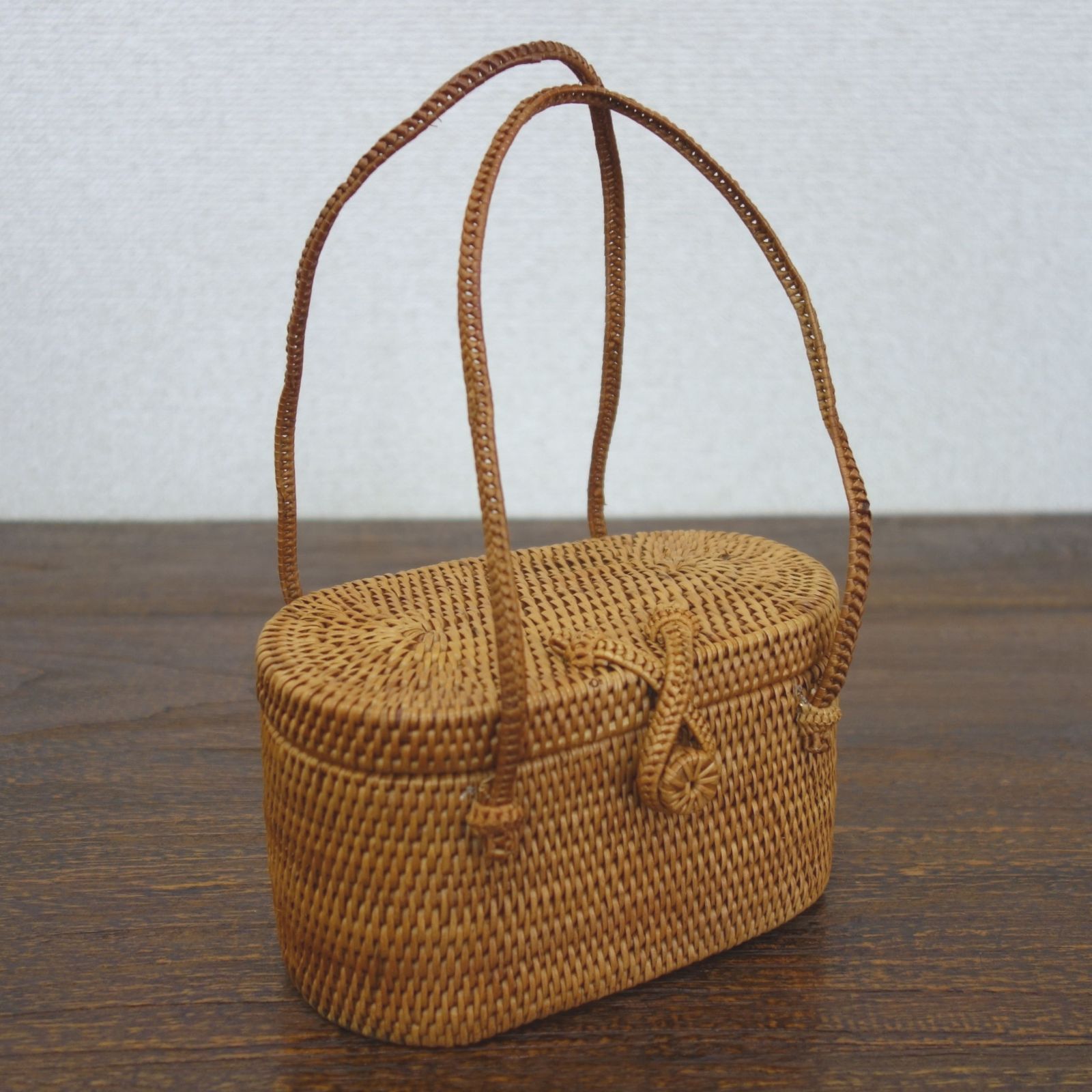 アタバッグ ミニ 蓋付きハンドバッグ カゴバッグ かごバッグ
