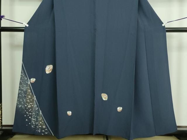 平和屋着物▽訪問着 単衣 刺繍 草花文 暈し染め 正絹 逸品