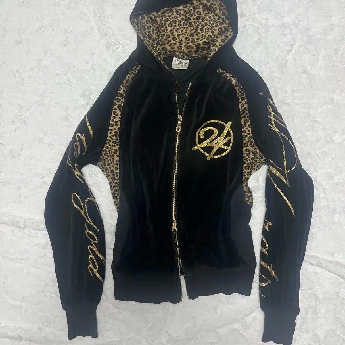 ギャル パンク レオパード ベロア セットアップ